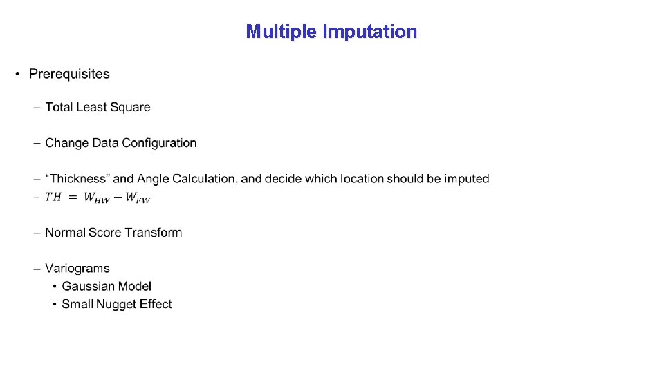 Multiple Imputation • 