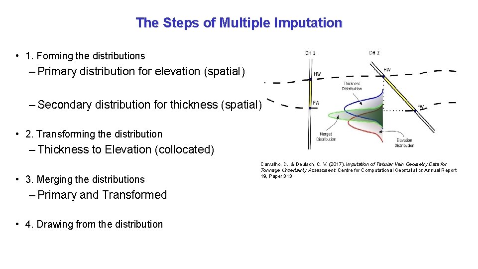 The Steps of Multiple Imputation • 1. Forming the distributions – Primary distribution for