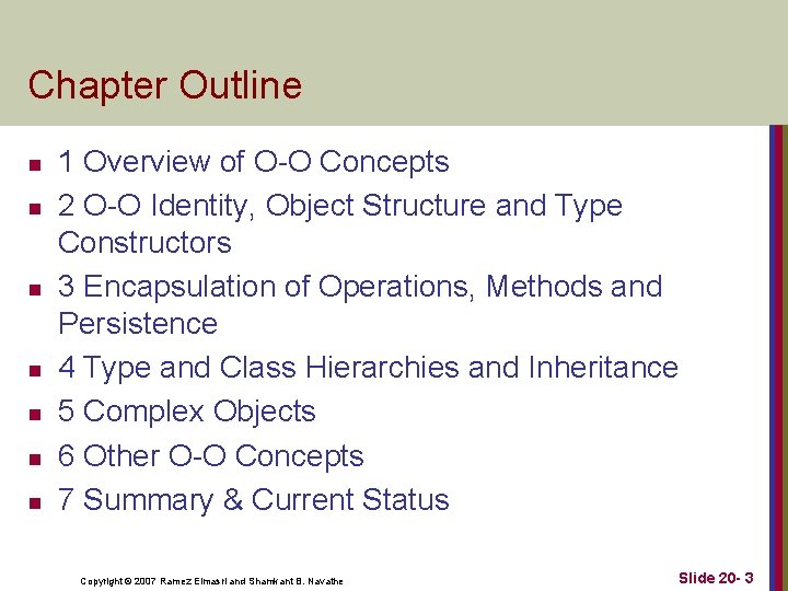 Chapter Outline n n n n 1 Overview of O O Concepts 2 O