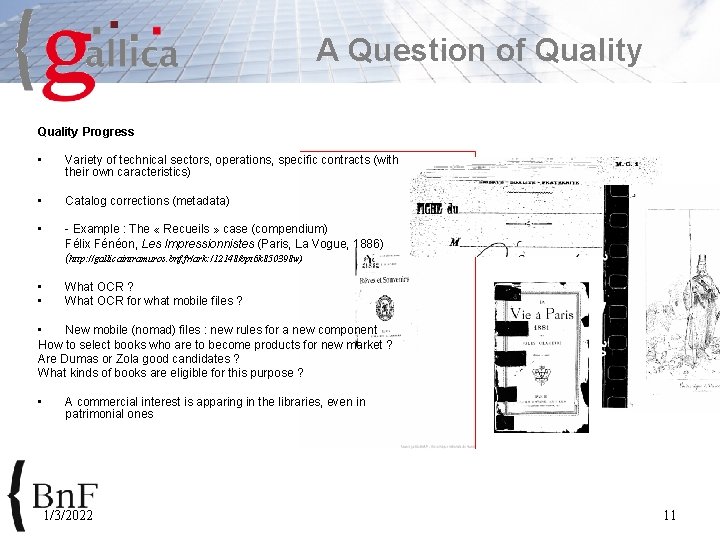 A Question of Quality Progress • Variety of technical sectors, operations, specific contracts (with