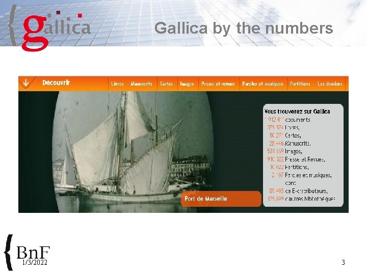 Gallica by the numbers 1/3/2022 3 