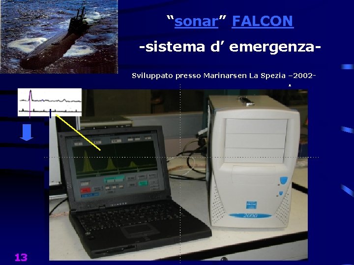 “sonar” FALCON -sistema d’ emergenza. Sviluppato presso Marinarsen La Spezia – 2002 - 13