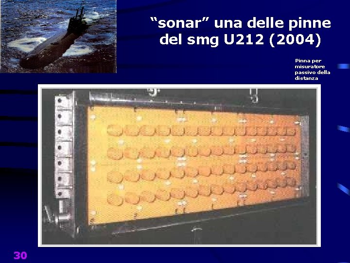 “sonar” una delle pinne del smg U 212 (2004) Pinna per misuratore passivo della