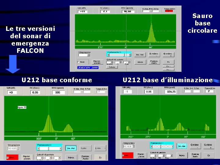 Le tre versioni del sonar di emergenza FALCON U 212 base conforme Sauro base