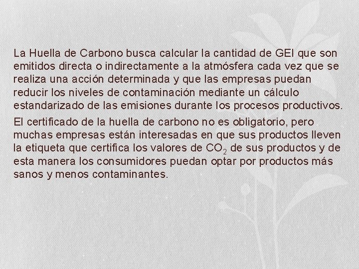 La Huella de Carbono busca calcular la cantidad de GEI que son emitidos directa