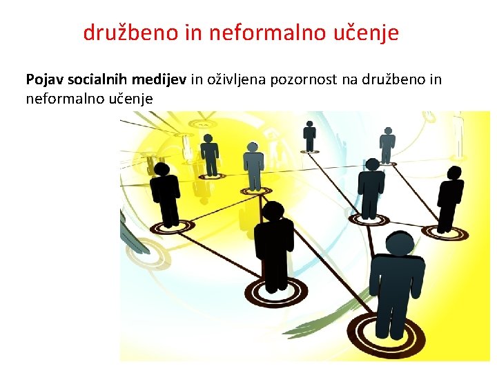 družbeno in neformalno učenje Pojav socialnih medijev in oživljena pozornost na družbeno in neformalno