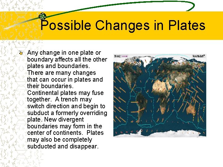 Possible Changes in Plates Any change in one plate or boundary affects all the