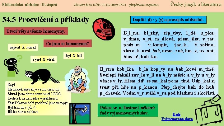 Elektronická učebnice - II. stupeň Základní škola Děčín VI, Na Stráni 879/2 – příspěvková