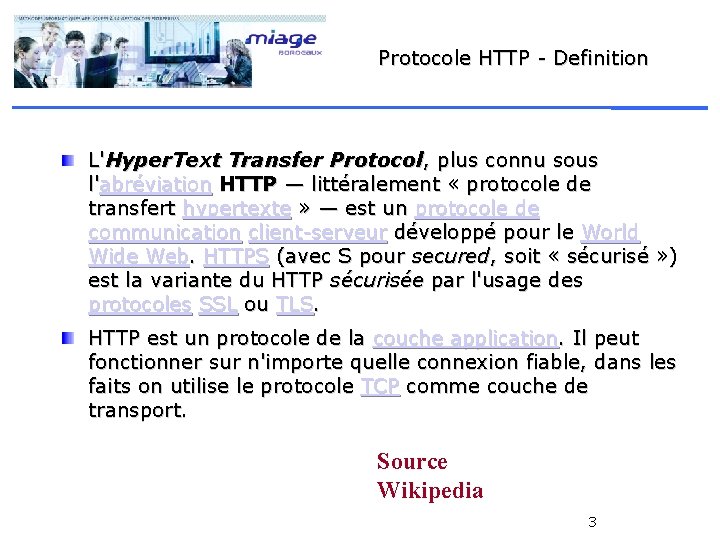 Protocole HTTP - Definition L'Hyper. Text Transfer Protocol, plus connu sous l'abréviation HTTP —