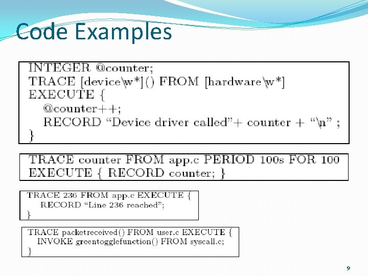 Code Examples 9 