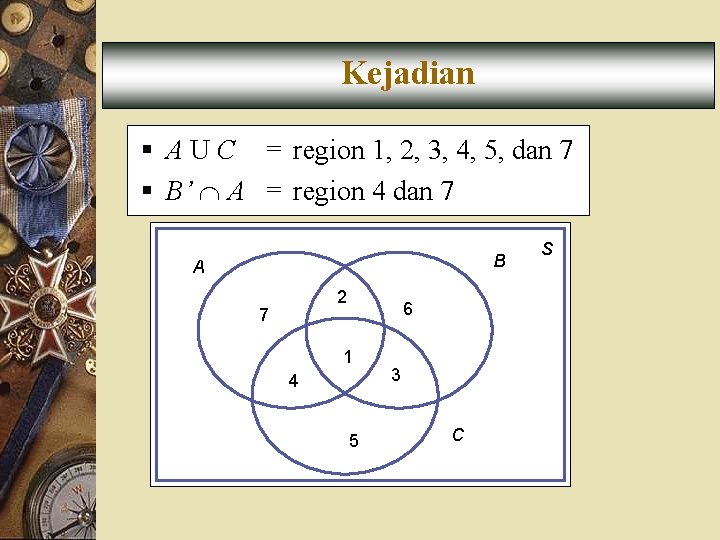 Kejadian § A U C = region 1, 2, 3, 4, 5, dan 7