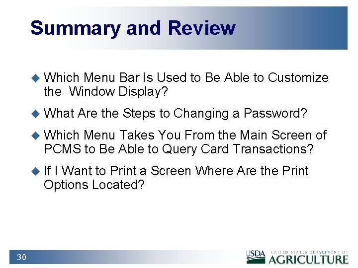Summary and Review u Which Menu Bar Is Used to Be Able to Customize
