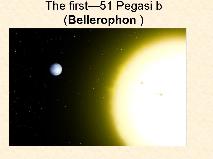 The first— 51 Pegasi b (Bellerophon ) 