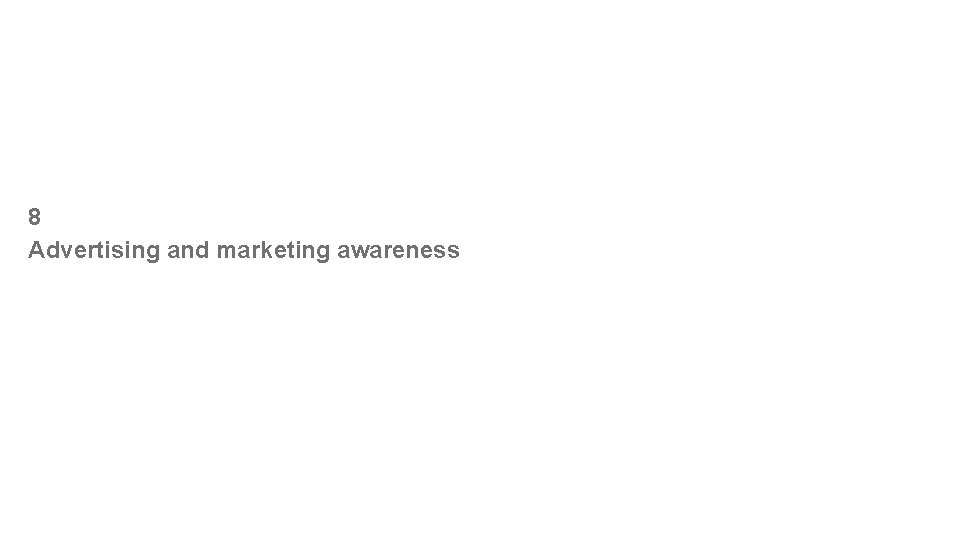 8 Advertising and marketing awareness 