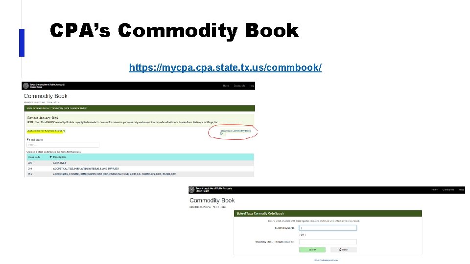 CPA’s Commodity Book https: //mycpa. state. tx. us/commbook/ 