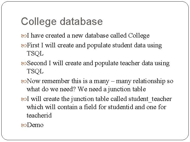 SQL Server 2008 Entity Relationships in a Database