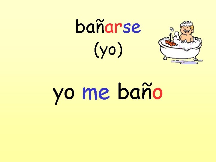 bañarse (yo) yo me baño 