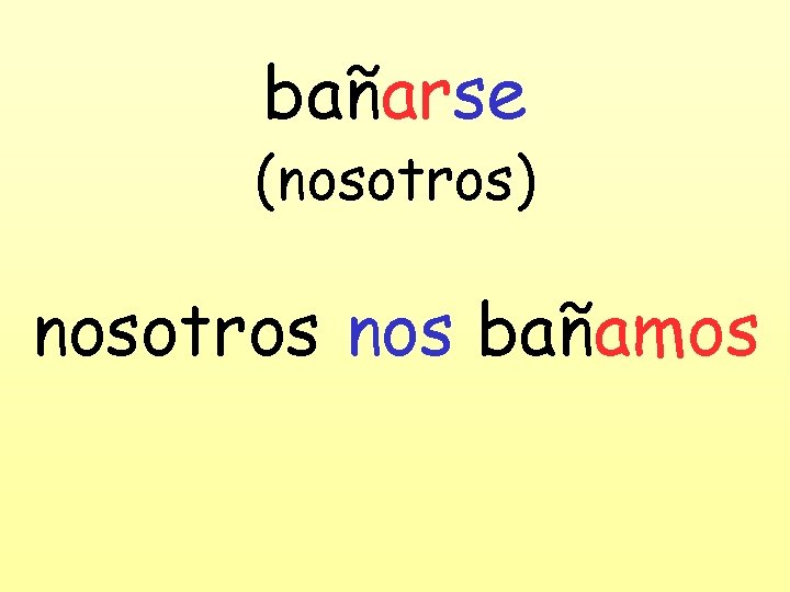 bañarse (nosotros) nosotros nos bañamos 