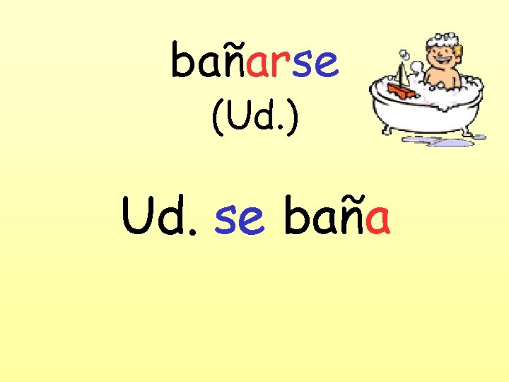 bañarse (Ud. ) Ud. se baña 