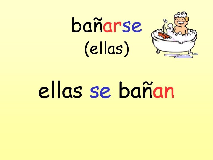 bañarse (ellas) ellas se bañan 