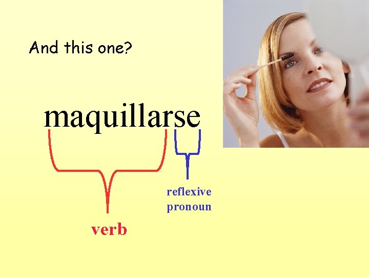 And this one? maquillarse reflexive pronoun verb 