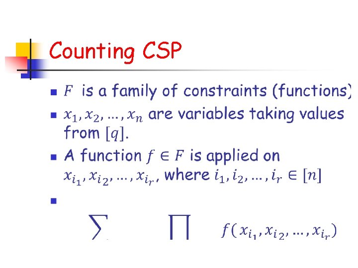 Counting CSP n 