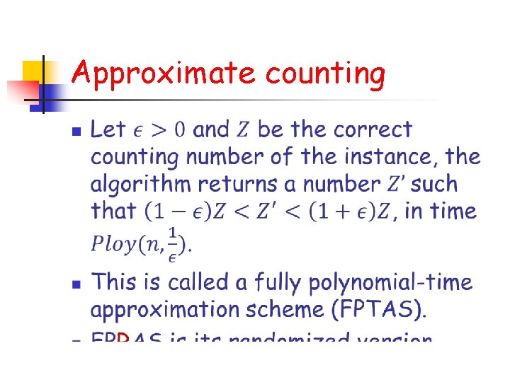 Approximate counting n 