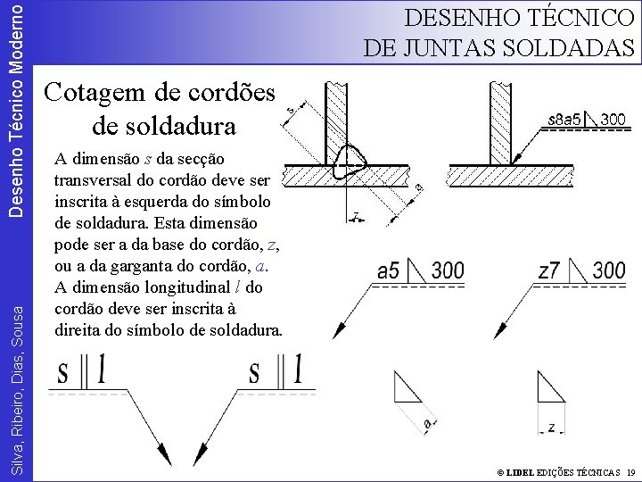 Desenho Técnico Moderno Silva, Ribeiro, Dias, Sousa DESENHO TÉCNICO DE JUNTAS SOLDADAS Cotagem de
