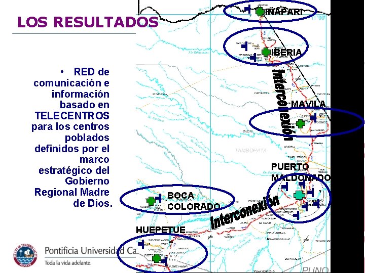 IÑAPARI LOS RESULTADOS IBERIA • RED de comunicación e información basado en TELECENTROS para