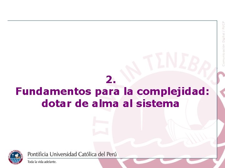 2. Fundamentos para la complejidad: dotar de alma al sistema 