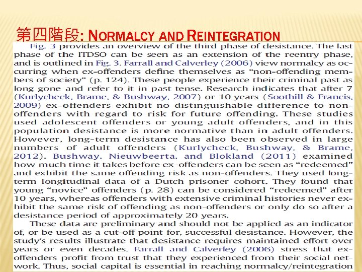 第四階段: NORMALCY AND REINTEGRATION 