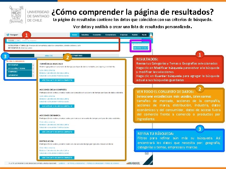 ¿Cómo comprender la página de resultados? La página de resultados contiene los datos que