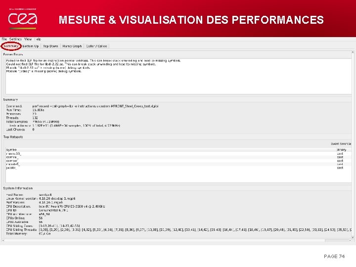 MESURE & VISUALISATION DES PERFORMANCES PAGE 74 