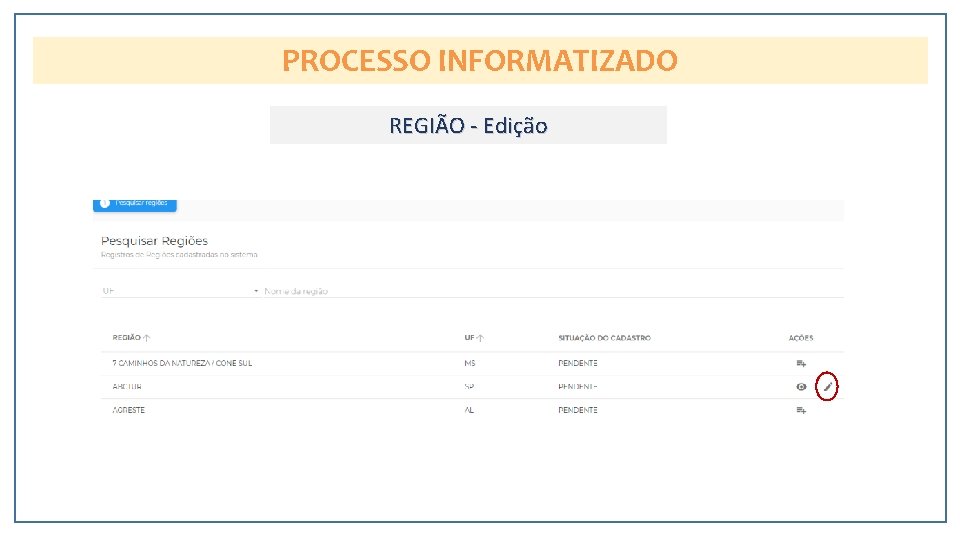 PROCESSO INFORMATIZADO REGIÃO - Edição 