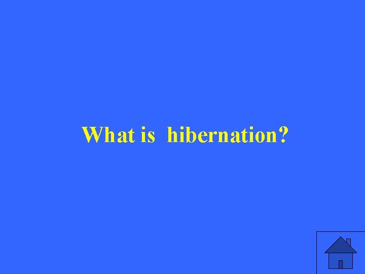 What is hibernation? 