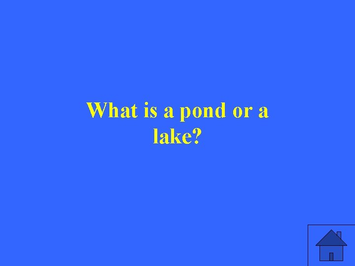 What is a pond or a lake? 