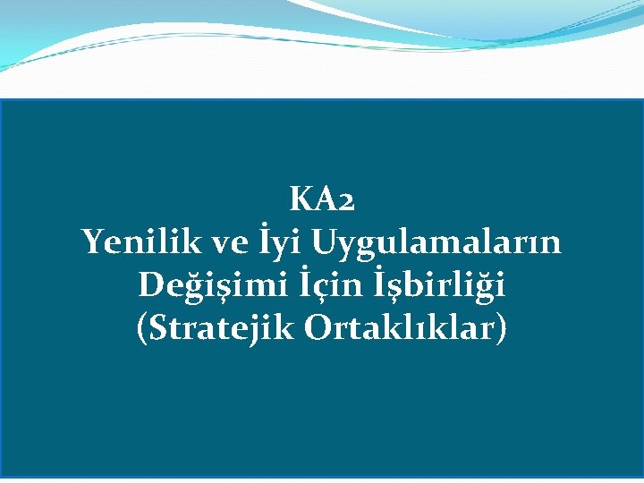 KA 2 Yenilik ve İyi Uygulamaların Değişimi İçin İşbirliği (Stratejik Ortaklıklar) 