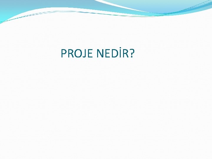 PROJE NEDİR? 