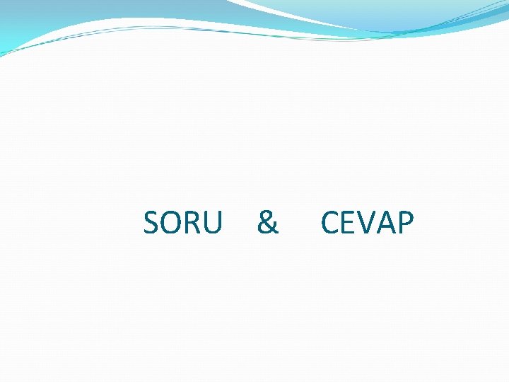 SORU & CEVAP 