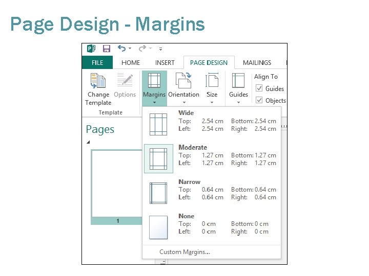 Page Design - Margins 