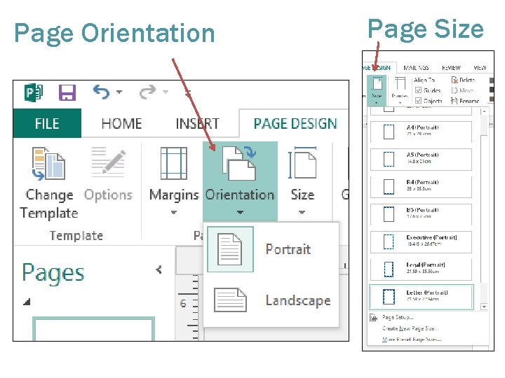 Page Orientation Page Size 