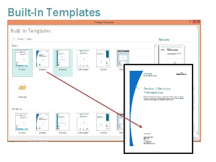 Built-In Templates 