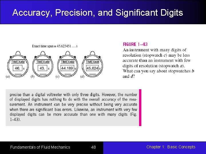 Accuracy, Precision, and Significant Digits Fundamentals of Fluid Mechanics 48 Chapter 1: Basic Concepts