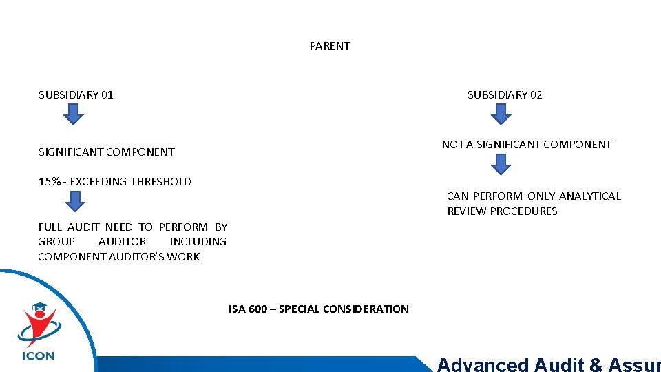 PARENT SUBSIDIARY 01 SUBSIDIARY 02 NOT A SIGNIFICANT COMPONENT 15% - EXCEEDING THRESHOLD CAN