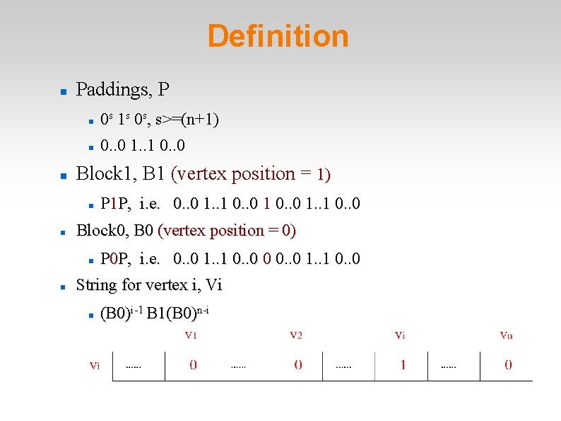 Definition Paddings, P 0 s 1 s 0 s, s>=(n+1) 0. . 0 1. Definition Paddings, P 0 s 1 s 0 s, s>=(n+1) 0. . 0 1.