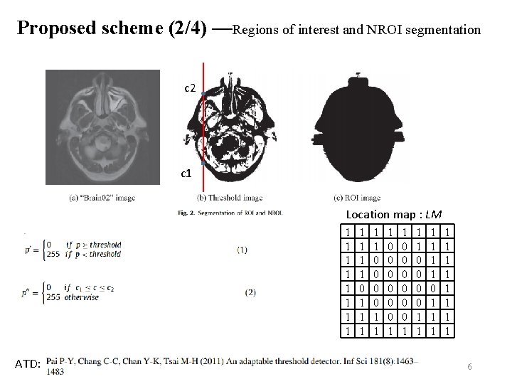 Proposed scheme (2/4) —Regions of interest and NROI segmentation c 2 c 1 Location