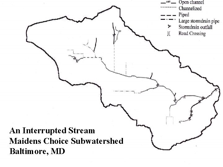 An Interrupted Stream Maidens Choice Subwatershed Baltimore, MD 