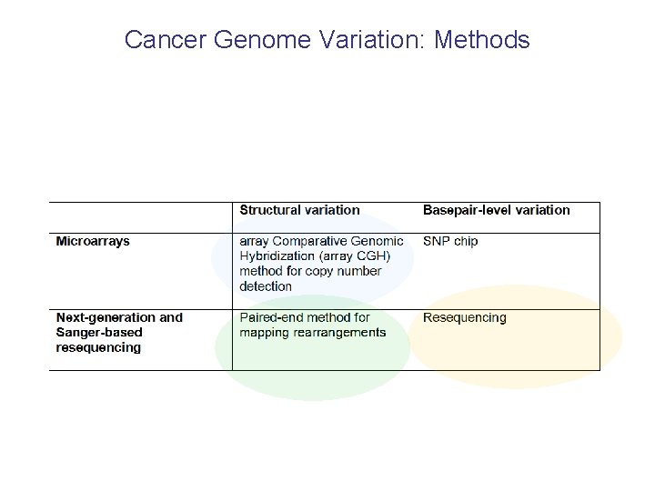 Cancer Genome Variation: Methods 