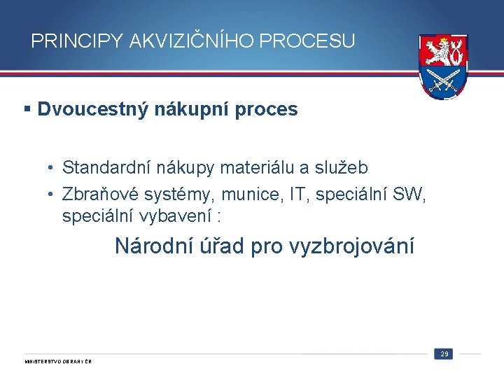 PRINCIPY AKVIZIČNÍHO PROCESU § Dvoucestný nákupní proces • Standardní nákupy materiálu a služeb •