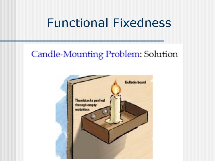 Functional Fixedness Functional Fixedness